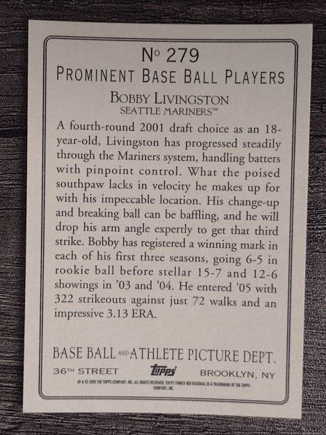2005 Topps Turkey Red #279 Bobby Livingston RC