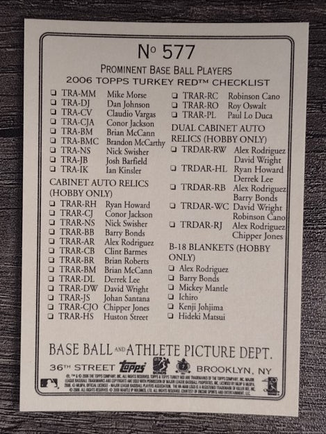 2006 Topps Turkey Red #577 Avoiding The Runner CL