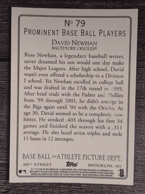 2005 Topps Turkey Red #79 David Newhan