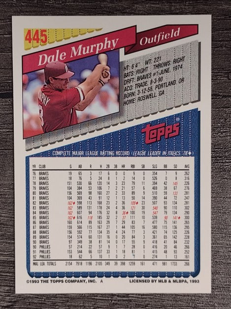 1993 Topps #445 Dale Murphy