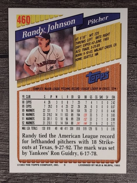 1993 Topps #460 Randy Johnson