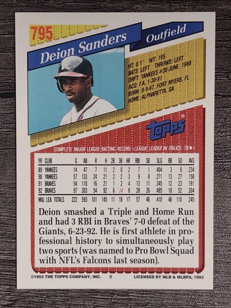 1993 Topps #795 Deion Sanders