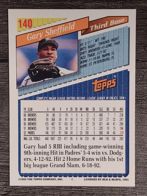 1993 Topps #140 Gary Sheffield