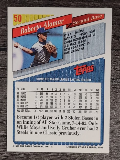 1993 Topps #50 Roberto Alomar