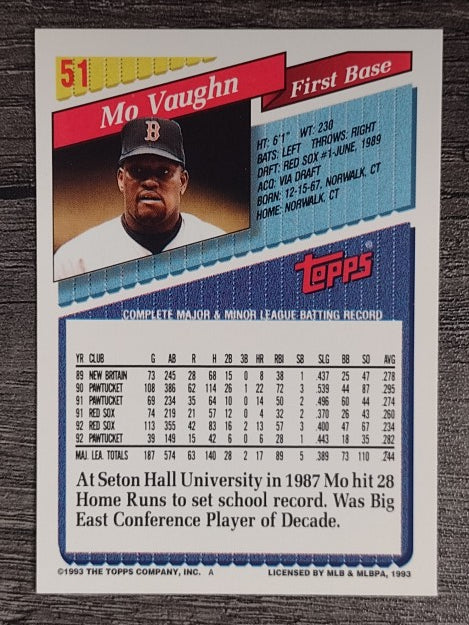 1993 Topps #51 Mo Vaughn