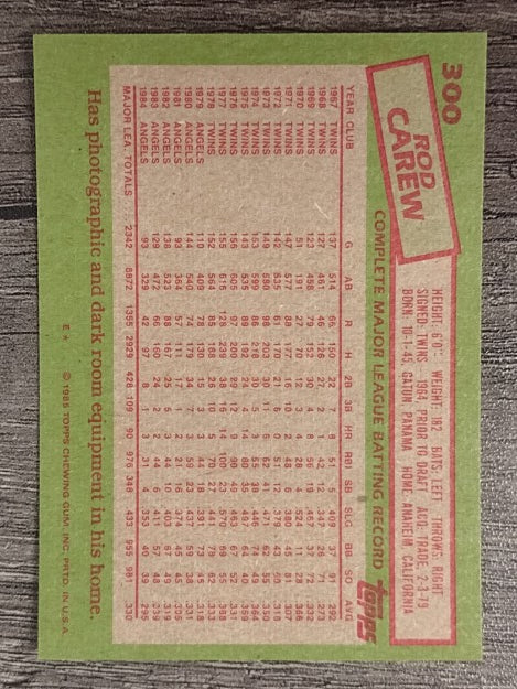 1985 Topps #300 Rod Carew