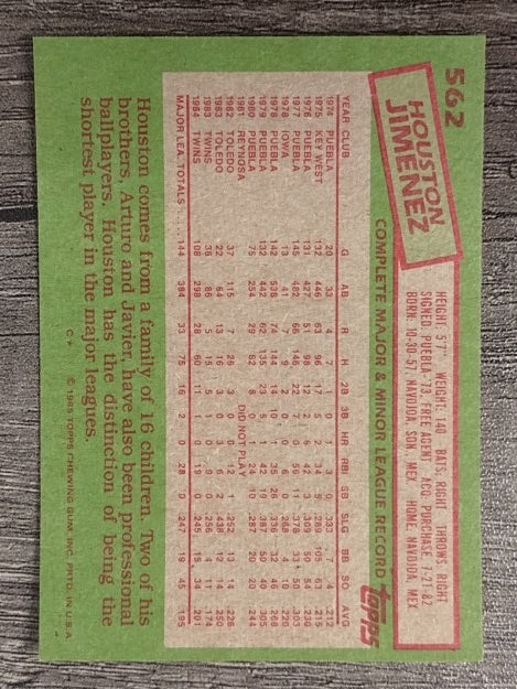 1985 Topps #562 Houston Jimenez