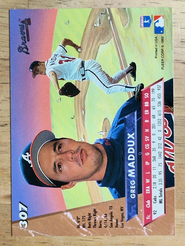 1993 Ultra #307 Greg Maddux