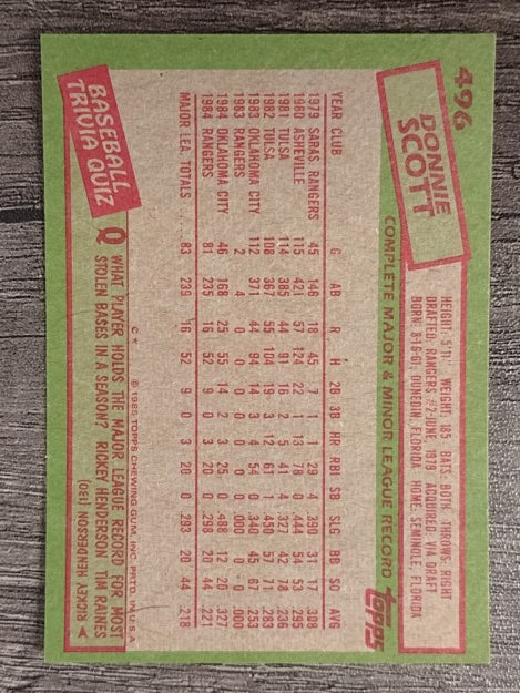 1985 Topps #496 Donnie Scott