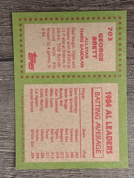 1985 Topps #703 George Brett AS