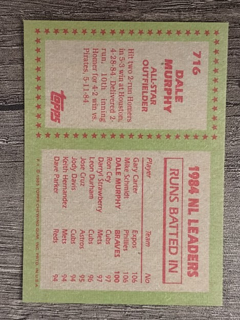 1985 Topps #716 Dale Murphy AS