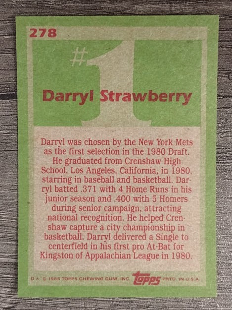 1985 Topps #278 Darryl Strawberry FDP
