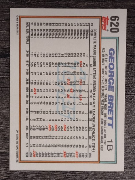 1992 Topps #620 George Brett