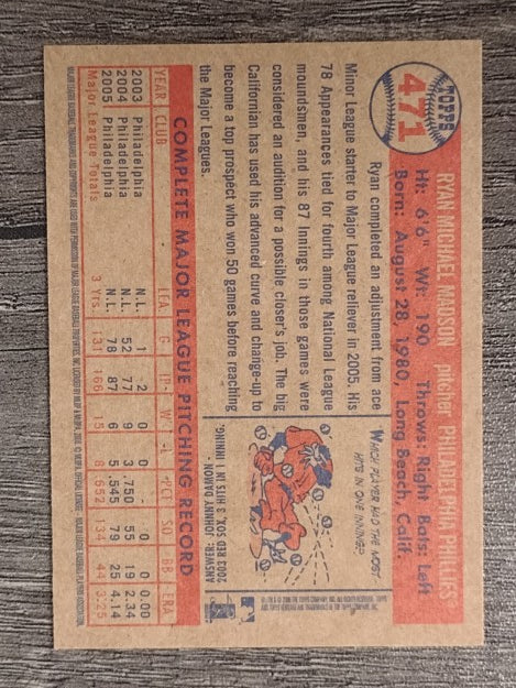2006 Topps Heritage #471 Ryan Madson