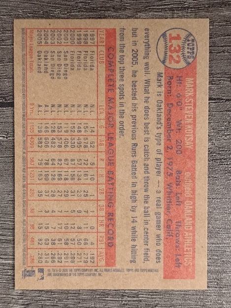 2006 Topps Heritage #132 Mark Kotsay