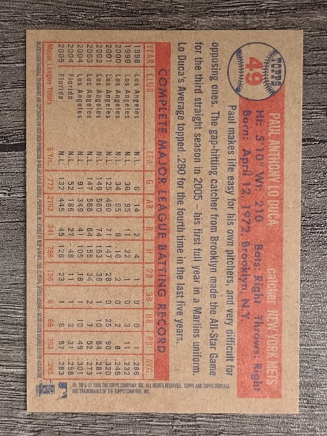 2006 Topps Heritage #49 Paul Lo Duca