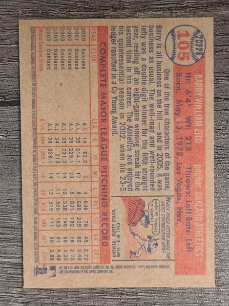 2006 Topps Heritage #105 Barry Zito