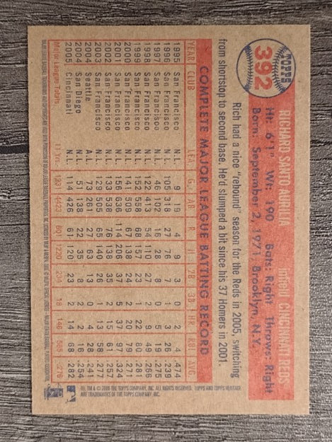 2006 Topps Heritage #392 Rich Aurilia
