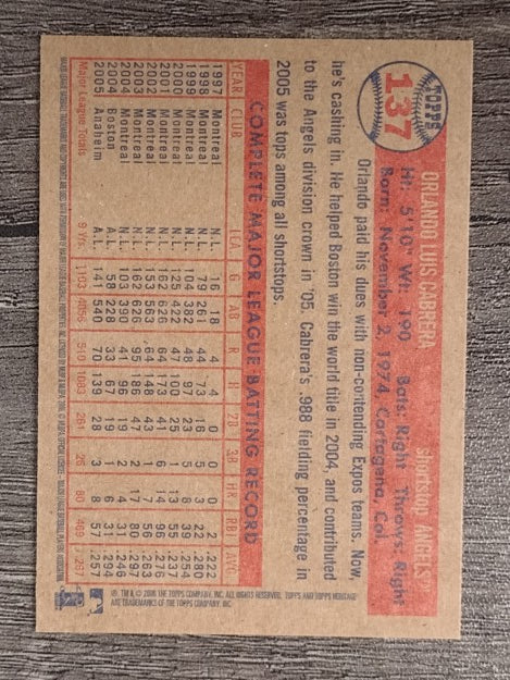 2006 Topps Heritage #137 Orlando Cabrera