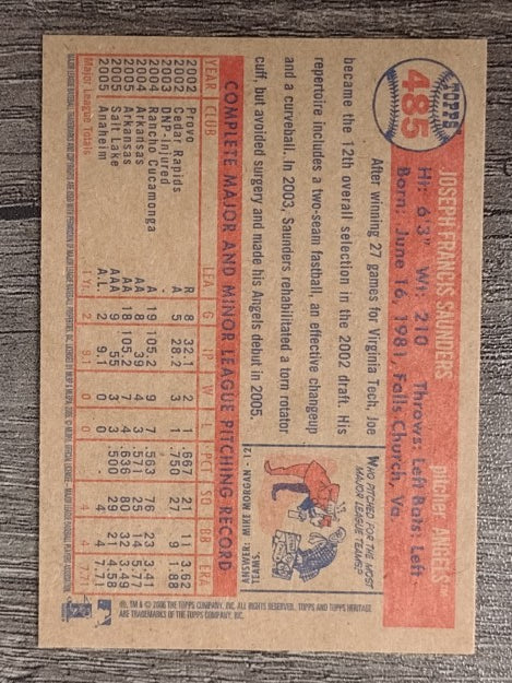 2006 Topps Heritage #485 Joe Saunders