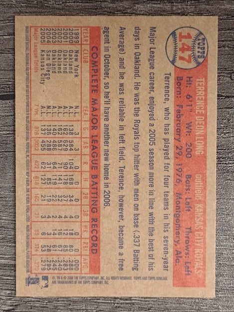 2006 Topps Heritage #147 Terrence Long