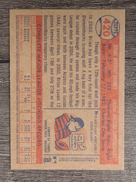 2006 Topps Heritage #420 Brian Bruney