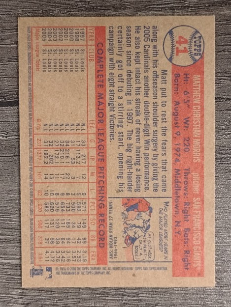 2006 Topps Heritage #41 Matt Morris