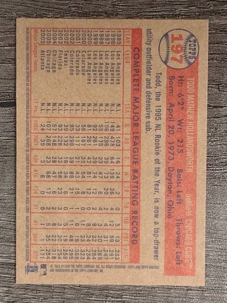 2006 Topps Heritage #197 Todd Hollandsworth
