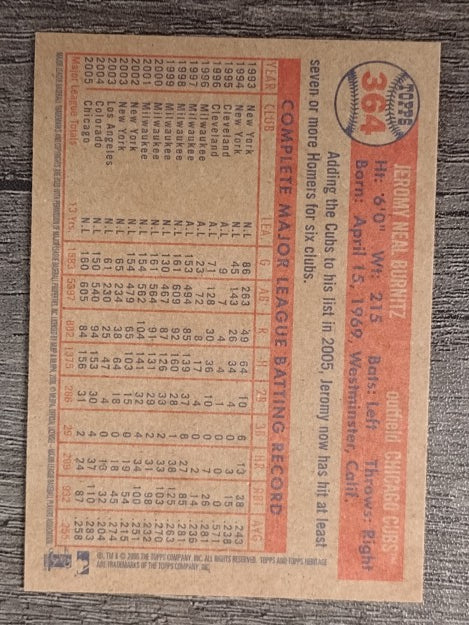 2006 Topps Heritage #364 Jeromy Burnitz