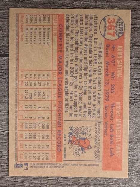 2006 Topps Heritage #367 Johan Santana