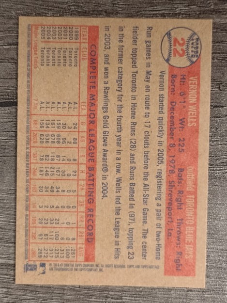 2006 Topps Heritage #22 Vernon Wells