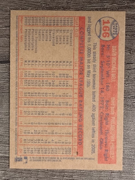 2006 Topps Heritage #166 David Bell