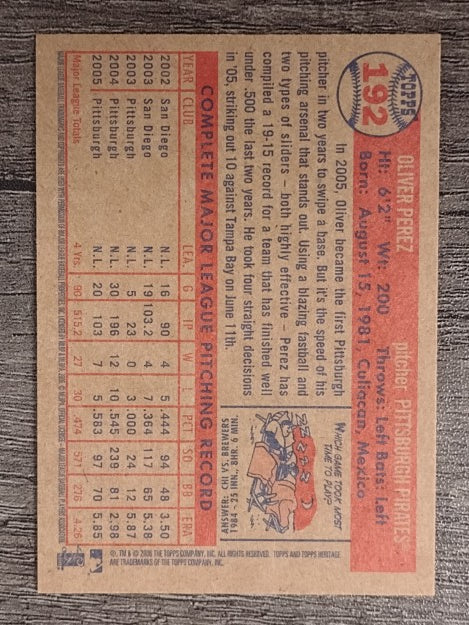 2006 Topps Heritage #192 Oliver Perez