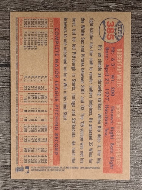 2006 Topps Heritage #385 Kip Wells