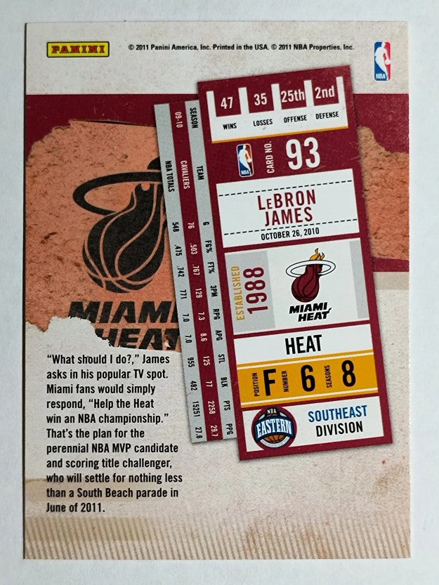 2010-11 Playoff Contenders Patches #93 LeBron James