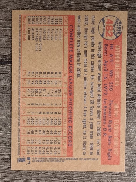 2006 Topps Heritage #482 Antonio Alfonseca