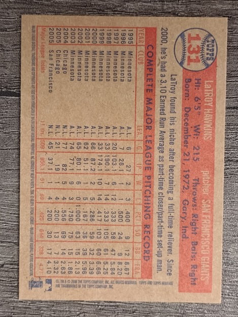 2006 Topps Heritage #131 LaTroy Hawkins