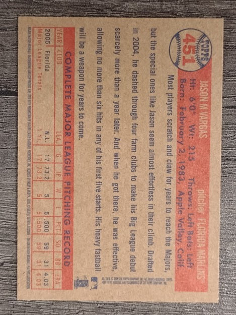 2006 Topps Heritage #451 Jason Vargas