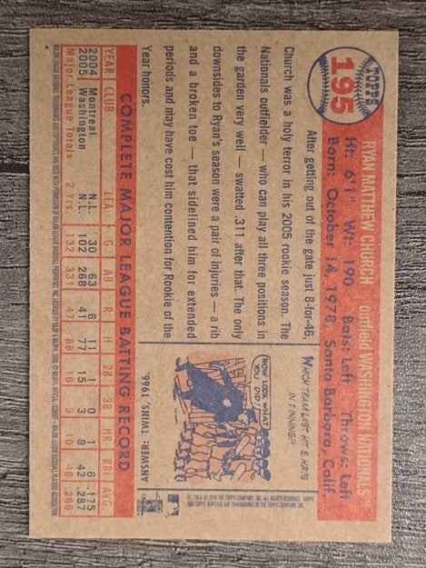 2006 Topps Heritage #195 Ryan Church