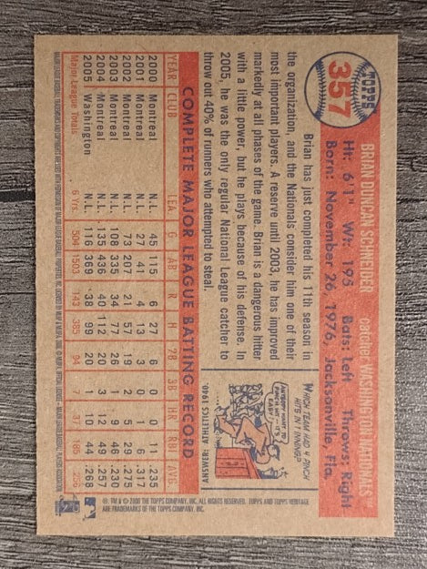 2006 Topps Heritage #357 Brian Schneider
