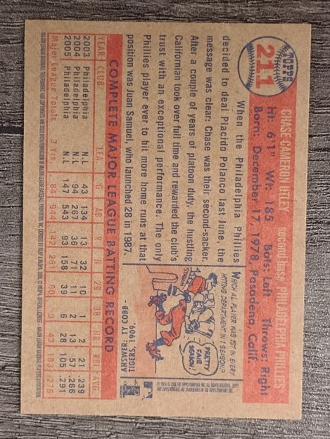 2006 Topps Heritage #211 Chase Utley