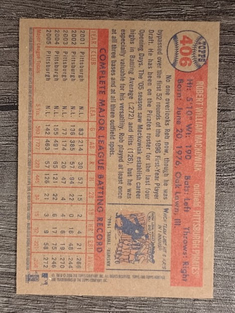 2006 Topps Heritage #406 Rob Mackowiak