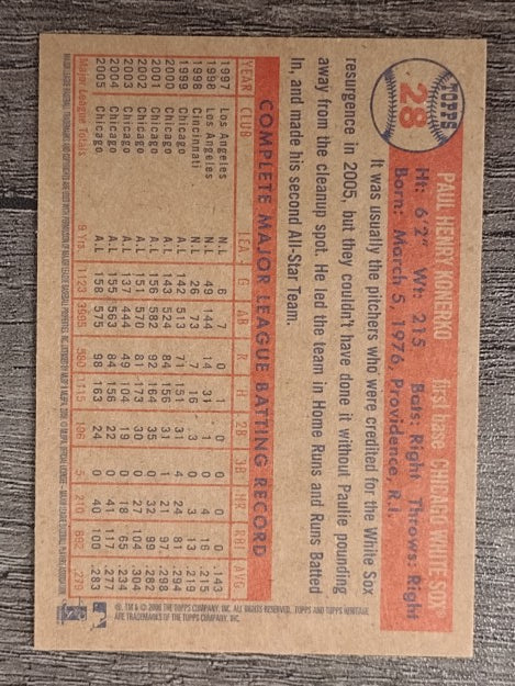 2006 Topps Heritage #28 Paul Konerko