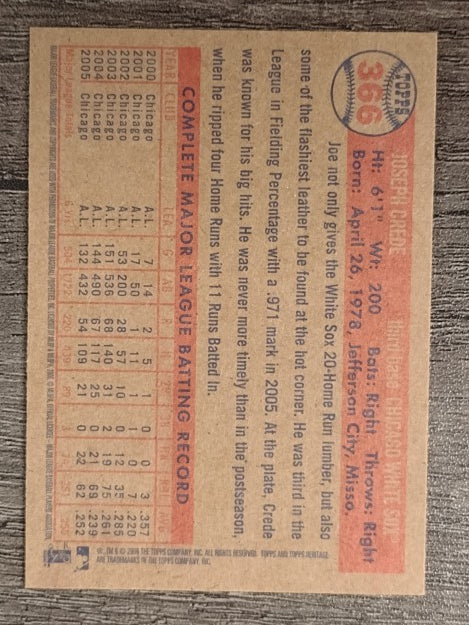 2006 Topps Heritage #366 Joe Crede