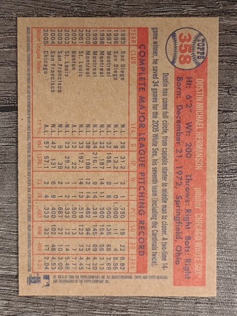 2006 Topps Heritage #358 Dustin Hermanson