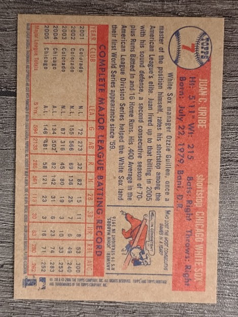 2006 Topps Heritage #7 Juan Uribe