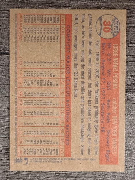 2006 Topps Heritage #30 Jorge Posada