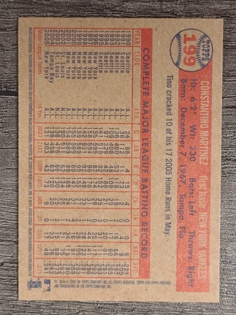2006 Topps Heritage #199 Tino Martinez