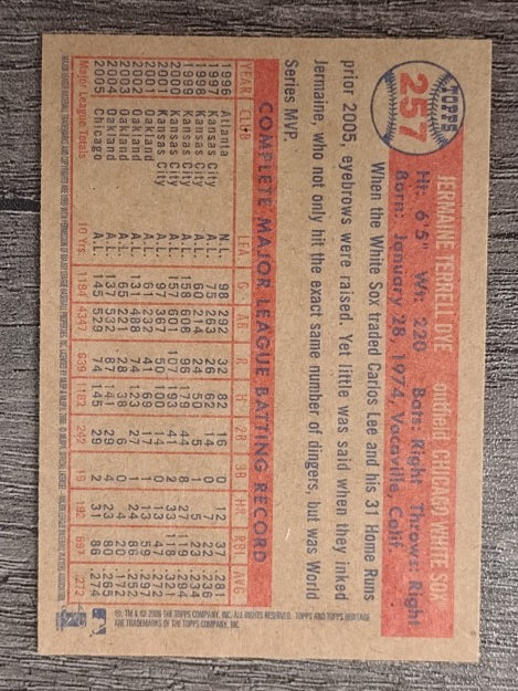 2006 Topps Heritage #257 Jermaine Dye