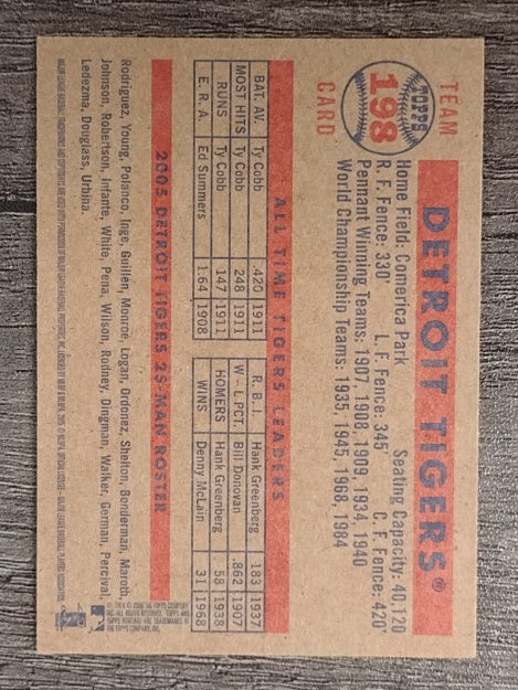 2006 Topps Heritage #198 Detroit Tigers TC